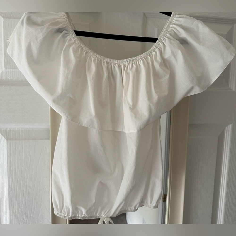 Atmosphere White Ruffle Off-Shoulder Blouse